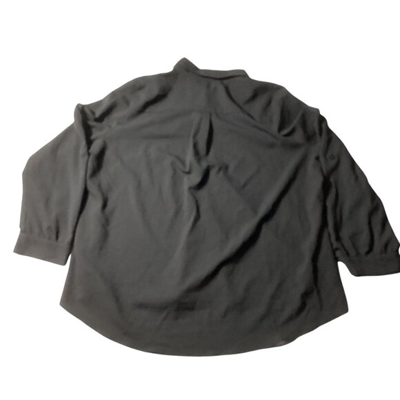 Mine Too: Women's Black Long Sleeve Button Down Blouse, Size 3X - Picture 4 of 6